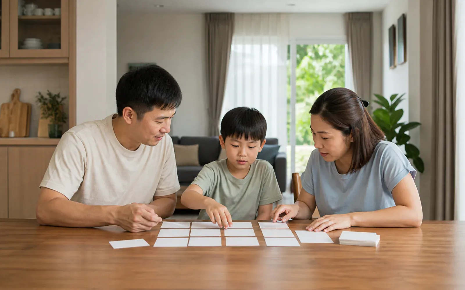 Chinese Malaysian working parents planning a balanced weekday routine
