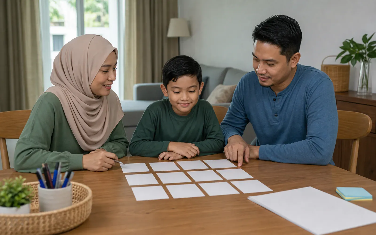 Ibu bapa bekerja Melayu Malaysia merancang rutin hari bekerja yang seimbang